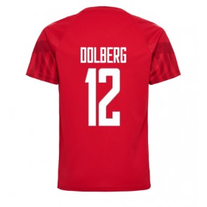 Danmark Kasper Dolberg #12 Hjemmebanetrøje VM 2022 Kort ærmer